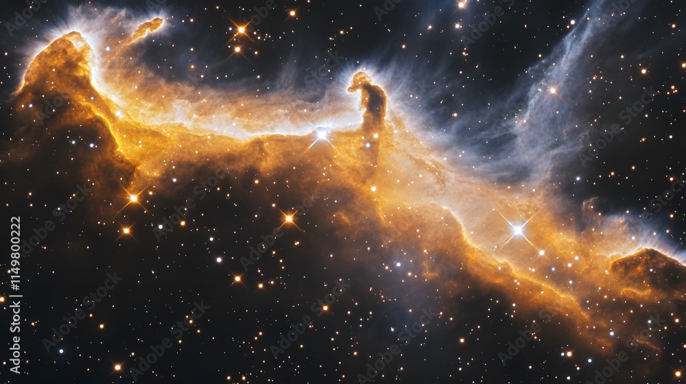 Poster celestial nebula formation outer space astrophotography cosmic environment wide-angle view astronomi