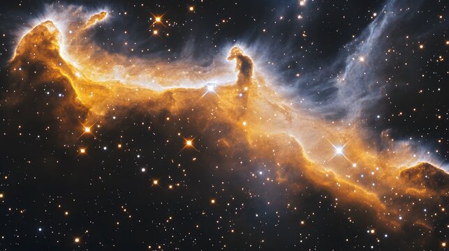 Celestial nebula formation outer space astrophotography cosmic environment wide-angle view astronomical concepts