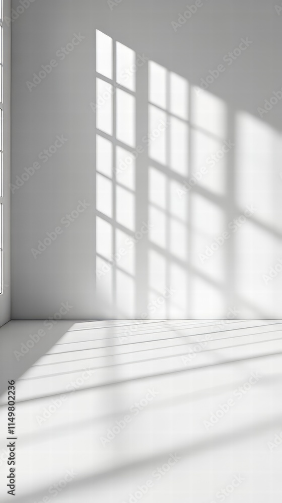 Aufkleber abstract white studio background for product presentation. empty room with shadows of window. displa