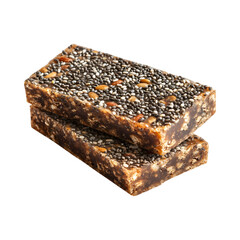 Chia seed energy bars isolated on transparent background