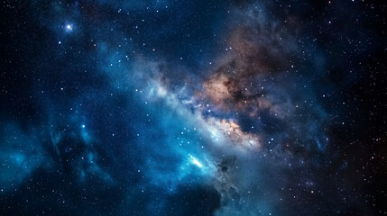 Fototapeta premium Mesmerizing deep space scene featuring a vibrant nebula and glowing stars