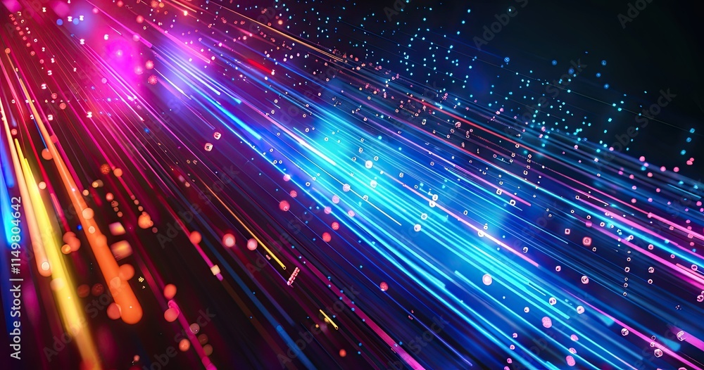 Poster vibrant abstract light trails create a dynamic, energetic visual effect.