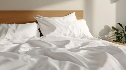 Luxurious white linens made from sustainable organic fabrics