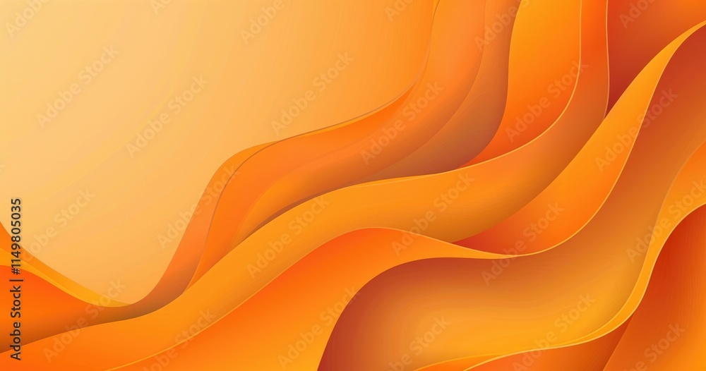 Aufkleber abstract orange wave design with smooth gradients and flowing shapes.