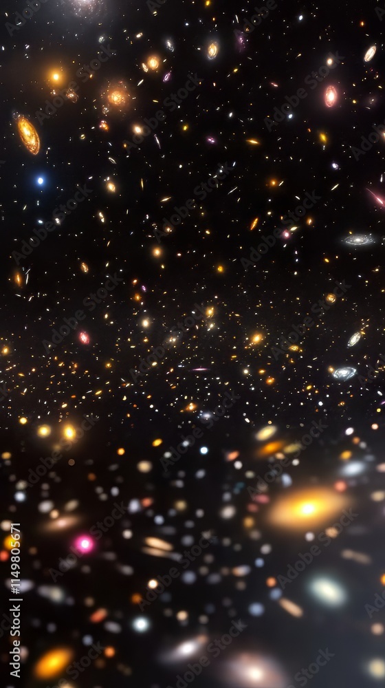 Poster field of stars in the space night. surrounded by the empty dark center. background of universe, the 