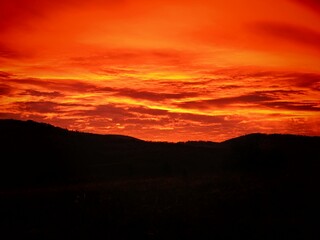 sunset in the mountains
