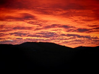 sunset over the mountains