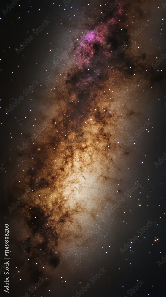 Poster galaxy background, with stars and colorful nebula clouds. outer space astronomy image showing an int