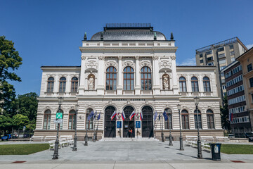 Fototapeta premium Ljubljana, Slovenia - 14 August 2024: The National Museum of Slovenia, the Oldest Museum in Slovenia, Located in Ljubljana