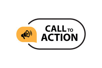 call to action sign on white background	