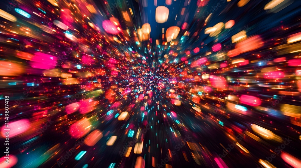 Poster dynamic light burst effect abstract art digital background bright colors close-up visual concept for