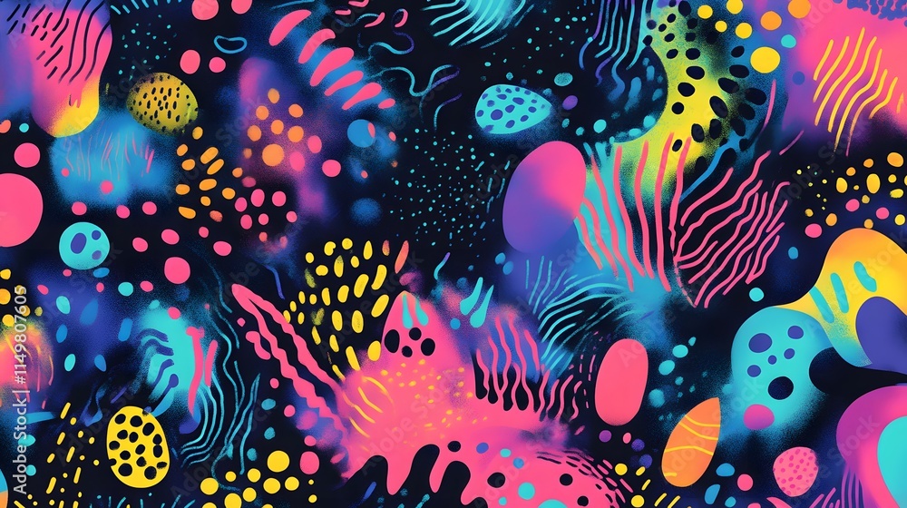 Aufkleber vibrant abstract art patterns digital space graphic design colorful environment artistic viewpoint c