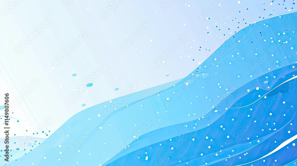 Aufkleber abstract blue waves with light effects, creating a serene and calming atmosphere.