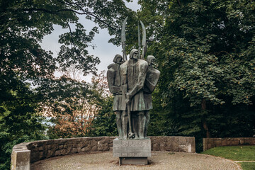 Ljubljana, Slovenia - 14 August 2024: Monument to the Peasant Revolts, erected in 1974 in Ljubljana...