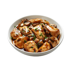 Savory Chicken marsala isolated on transparent background