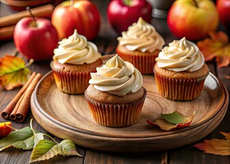 Celebrate fall with these delicious apple cupcakes, featuring a warm cinnamon cream cheese frosting.