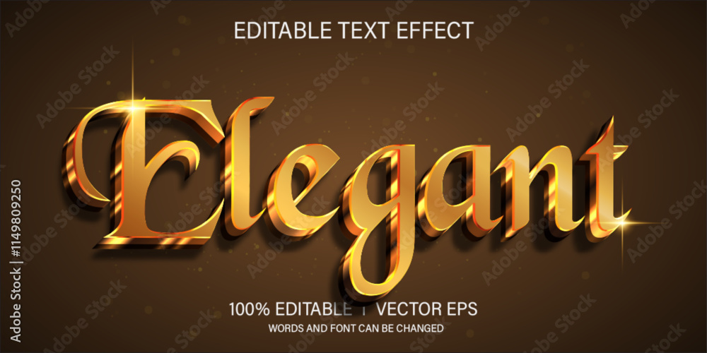 Poster elegant vector text effect with modern style design