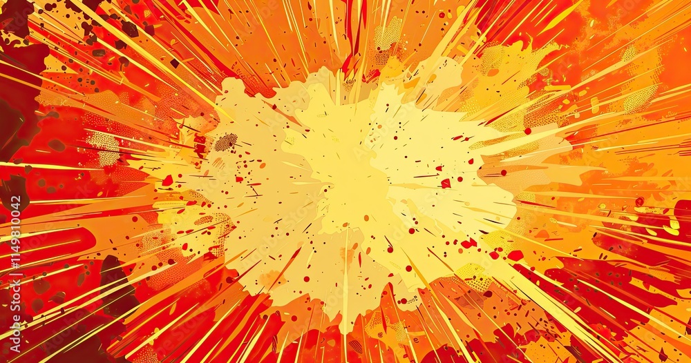 Poster an explosive burst of color depicting an abstract explosion with vibrant splashes.