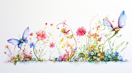 A bunch of colorful paper flowers arranged on a clean white surface Flat lay of assorted wildflowers with vibrant colors on a white background.

