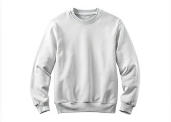 Crisp white sweatshirt mockup: perfect isolated product photo for apparel design.
