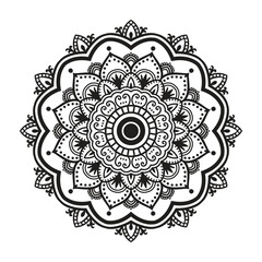 Mandala Coloring Pages for Adults and Kids. Hand drawn mandala lotus flower drawing. Mandala. Round Ornament Pattern stock illustration