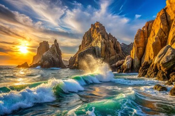 Fototapeta premium Cabo San Lucas Close-Up: Stunning Coastal Scenery, Baja California Sur, Mexico