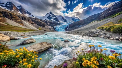 Canadian Mountain Glacier Melt: Rule of Thirds Photography - Dramatic Ice Recession