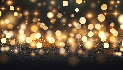 Gold Glitter and Confetti Celebration Vector Illustration for Christmas Festivity, Festive Background with Sparkling Elements