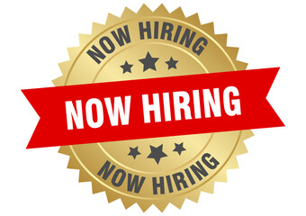 NOW HIRING golden label
