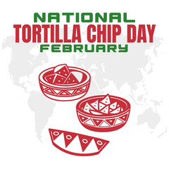 NATIONAL TORTILLA CHIP DAY social media post Vector Illustration on february