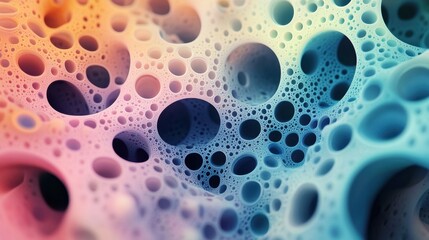 Abstract 3D Render of Interconnected Bubbles Colorful Cave-like Structure Digital Art