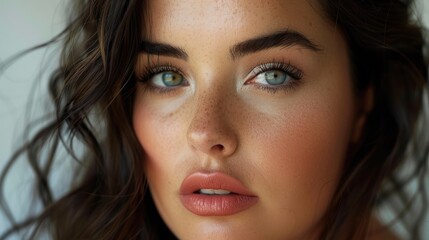 Obraz premium beautiful woman with black hair and blue eyes