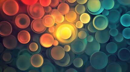 Abstract Colorful Circles Background Design: Vivid Hues and Overlapping Shapes