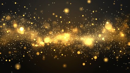 Fototapeta premium Gold Glitter and Confetti Celebration Vector Illustration for Christmas Festivity, Festive Background with Sparkling Elements