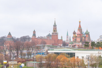 Obraz premium The historic buildings in the famous Red Square of Moscow, Russia´s Capital City, create a picturesque skyline