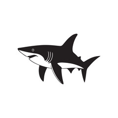 shark silhouette vector line art logo