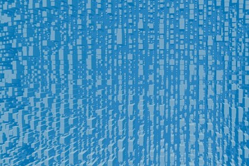 abstract picture 3d render many blue cubes, quantum super computer cuboid, abstract design in blue style