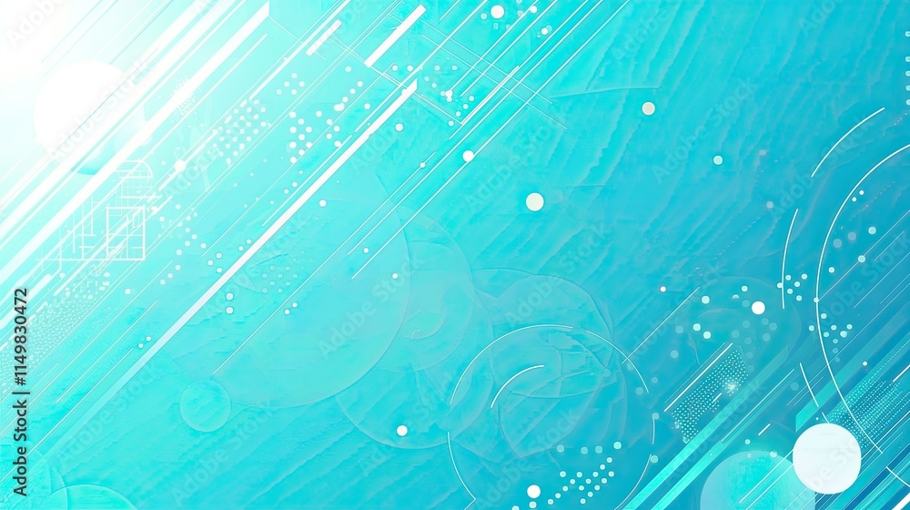 Poster abstract blue background with geometric shapes and lines for design purposes.