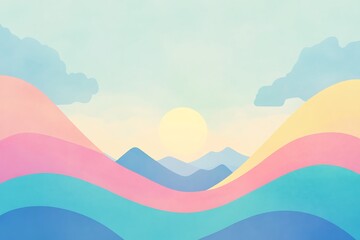 simple illustration of colorful landscape background