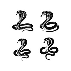 Fototapeta premium set of cobra icons isolated on white background