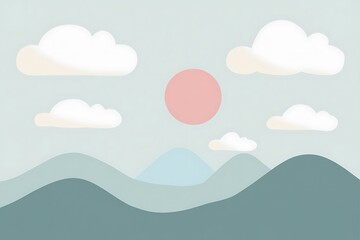 Obraz premium simple illustration of colorful landscape background