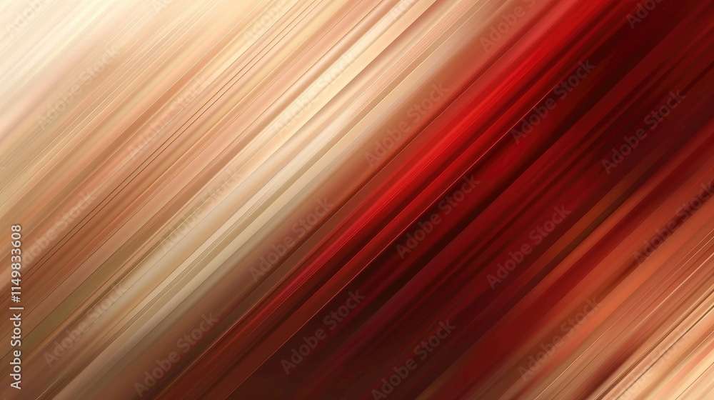Poster abstract image featuring diagonal lines in warm hues of red and beige.