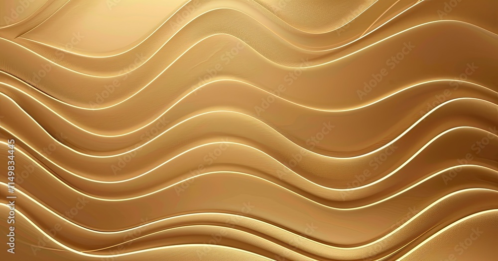 Poster abstract wavy golden texture creating a smooth, flowing design.