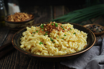 Käsespätzle, traditional dish in Germany	