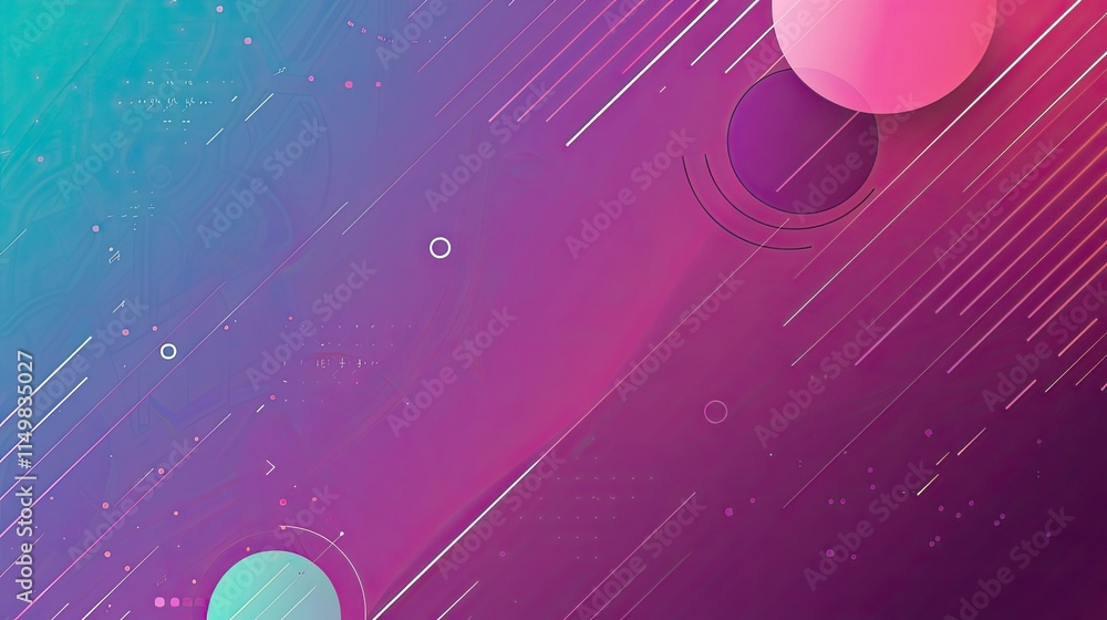 Poster abstract digital design with vibrant gradients and geometric shapes.