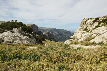 Panorama from the pick de L'ofre, Sierra de Tramuntana, Mallorca, Spain
