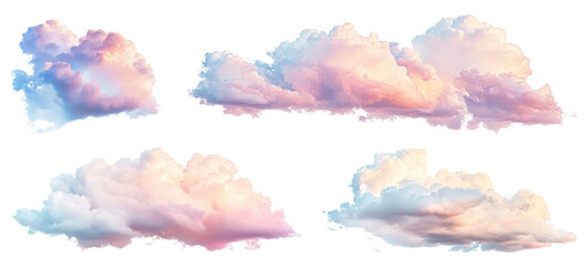 PNG Pastel cloud, element set on transparent background