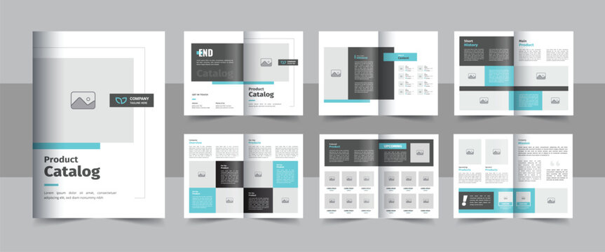 Modern product catalogue layout or Creative 12 Pages product catalog design with cover page template
