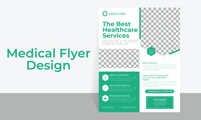 Modern medical flyer design template editable.