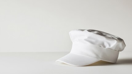 Elegant White Cap on Minimalist Background